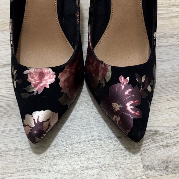 Christian Siriano Black and Pink Floral Heels preloved 👠 - Picture 5 of 9